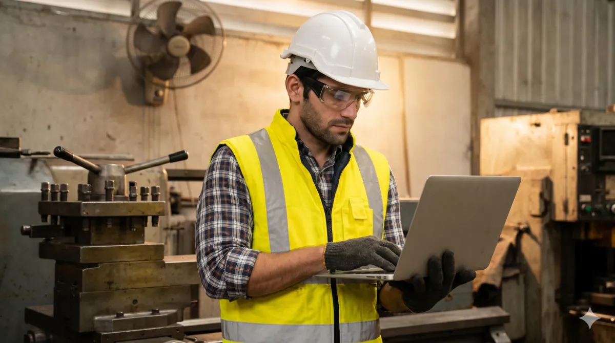 Profesional trabajando en un proyecto de innovación industrial